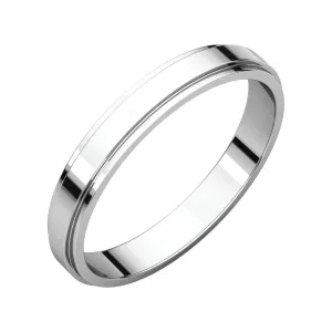 Platinum 3mm Flat Edge Band, Size 5