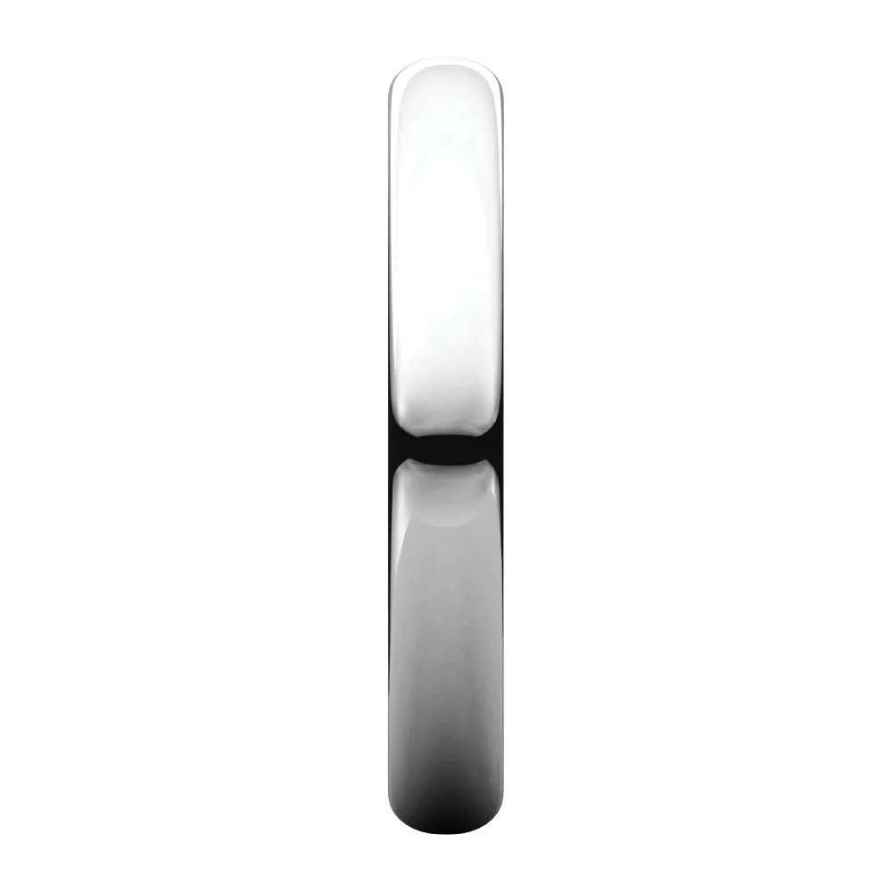 Platinum 3mm Half Round Band, Size 9