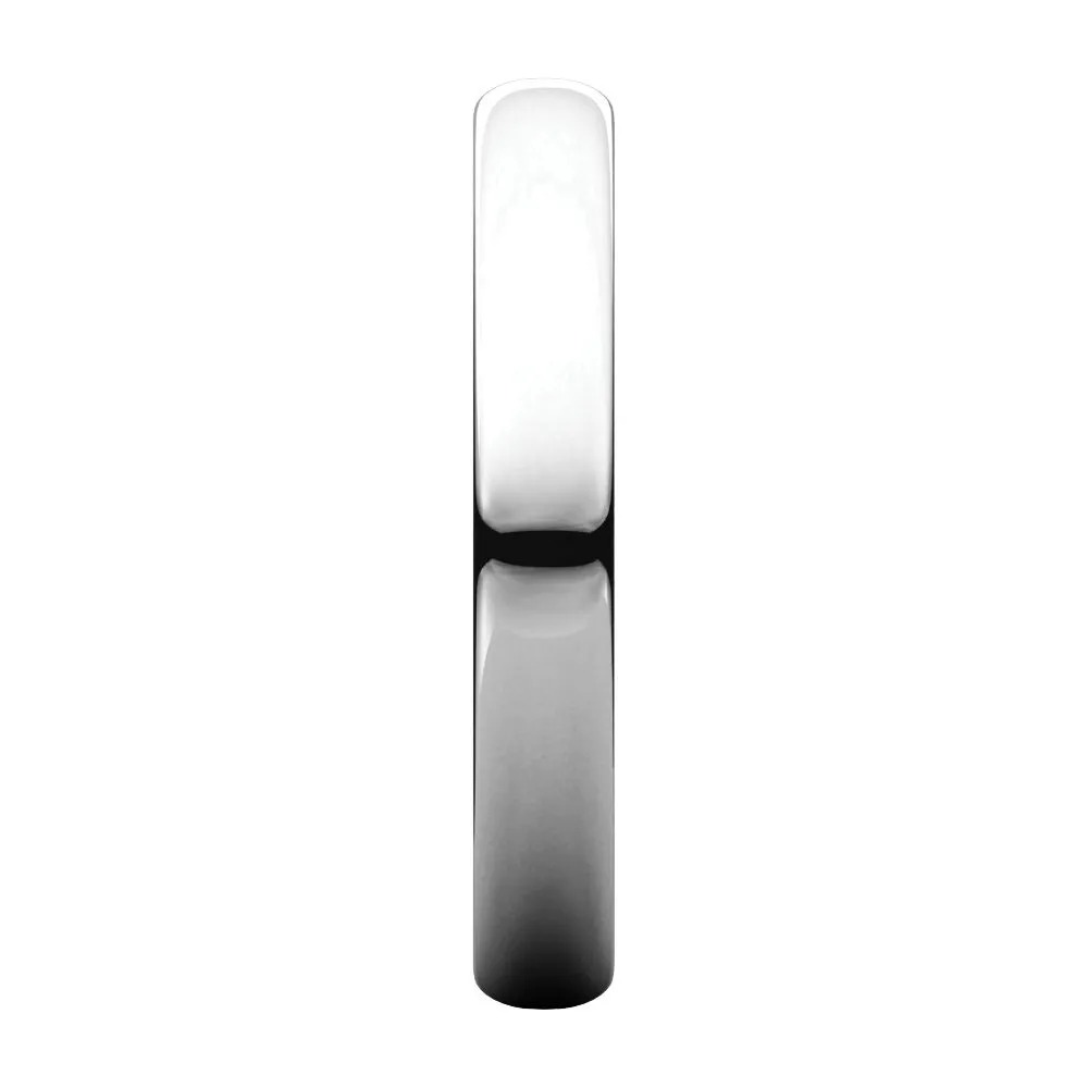 Platinum 3mm Half Round Light Band, Size 7