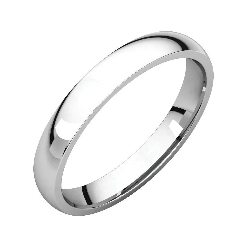 Platinum 3mm Light Comfort Fit Band, Size 7