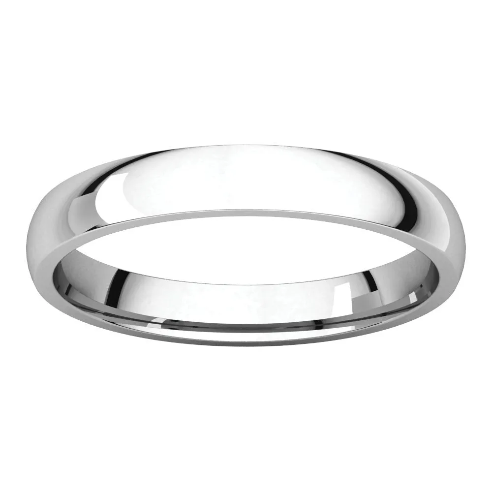 Platinum 3mm Light Comfort Fit Band, Size 7