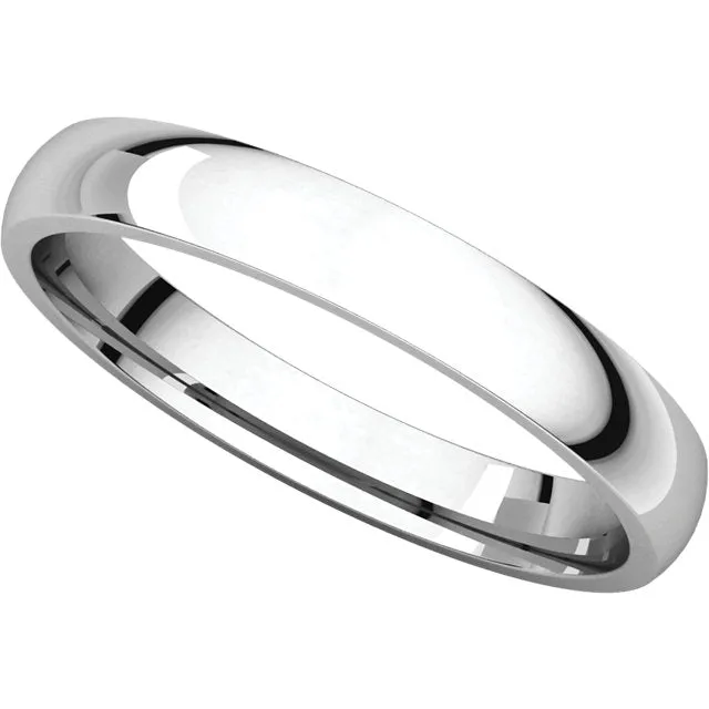 Platinum 3mm Light Comfort Fit Band, Size 7