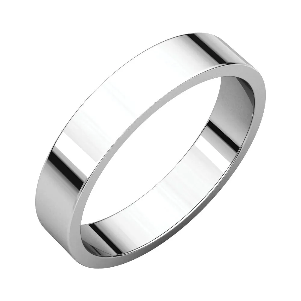 Platinum 4mm Flat Band, Size 9