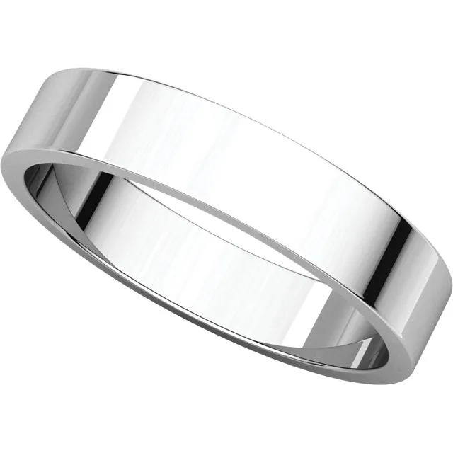 Platinum 4mm Flat Band, Size 9