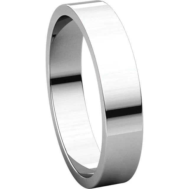 Platinum 4mm Flat Band, Size 9