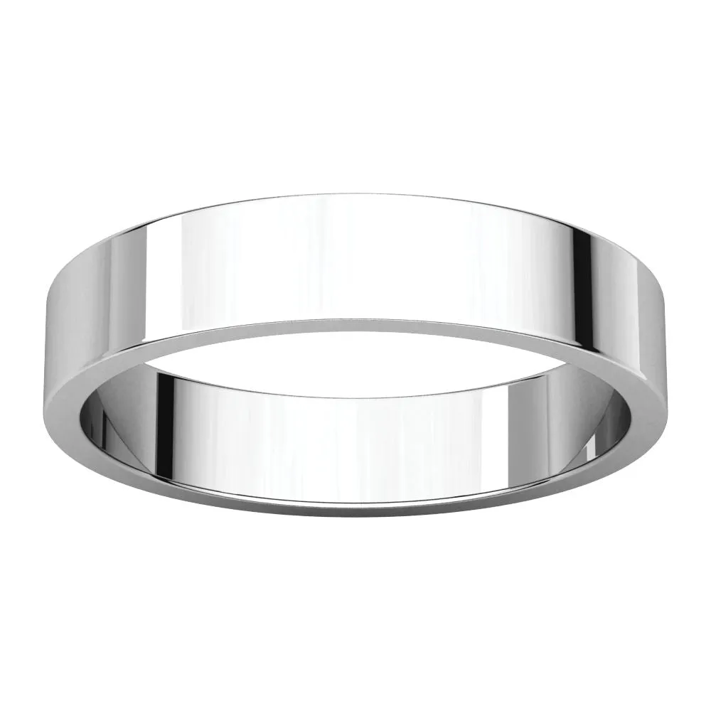 Platinum 4mm Flat Band, Size 9