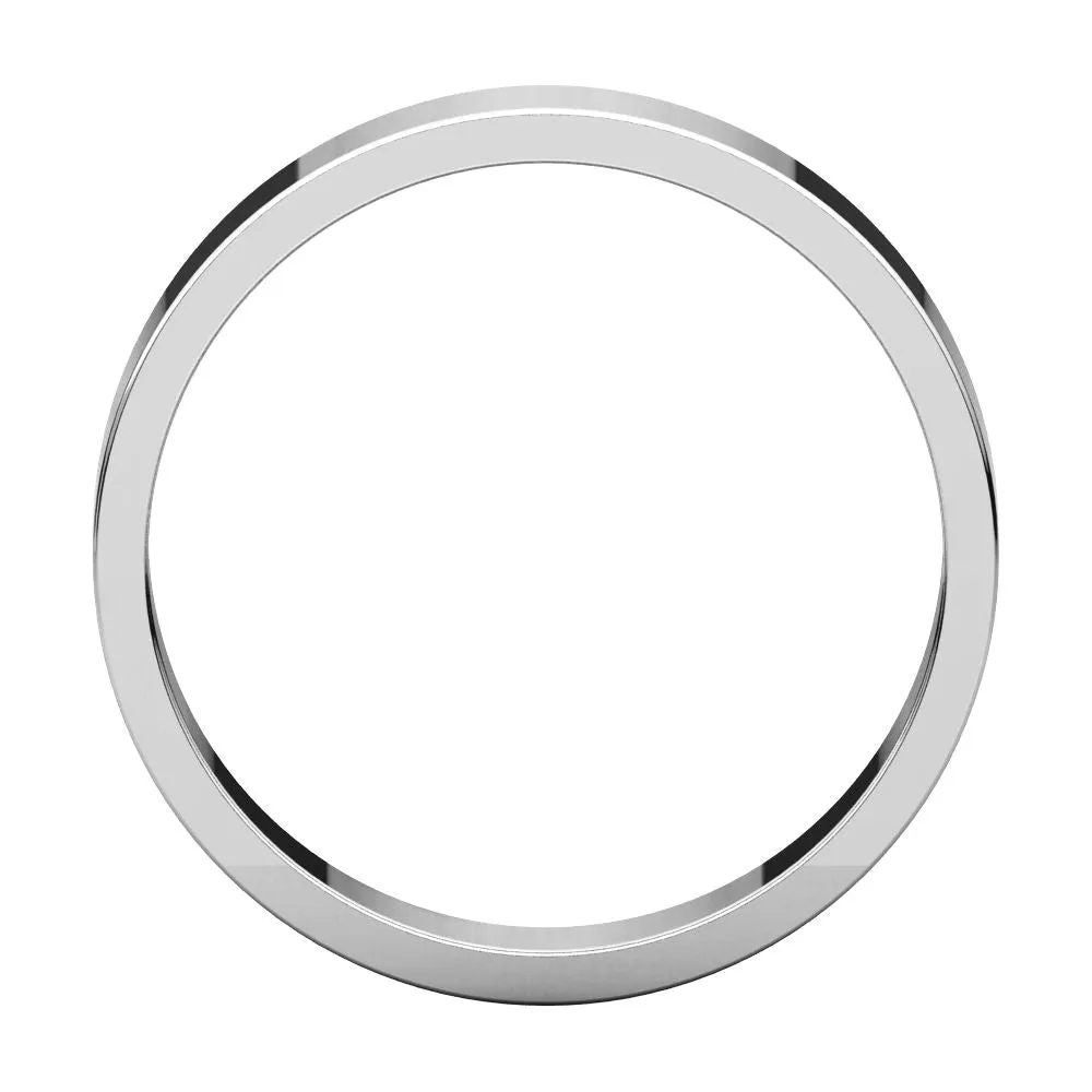 Platinum 4mm Flat Band, Size 9