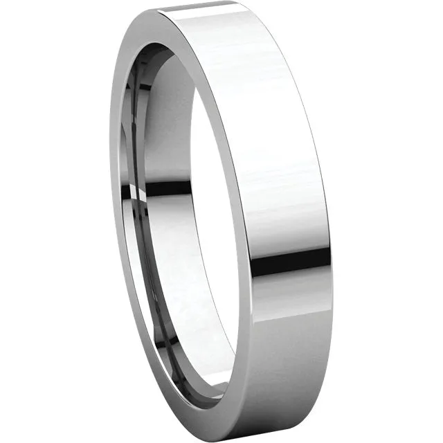 Platinum 4mm Flat Comfort Fit Band, Size 6.5