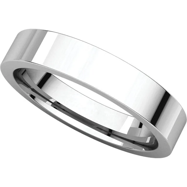 Platinum 4mm Flat Comfort Fit Band, Size 6.5