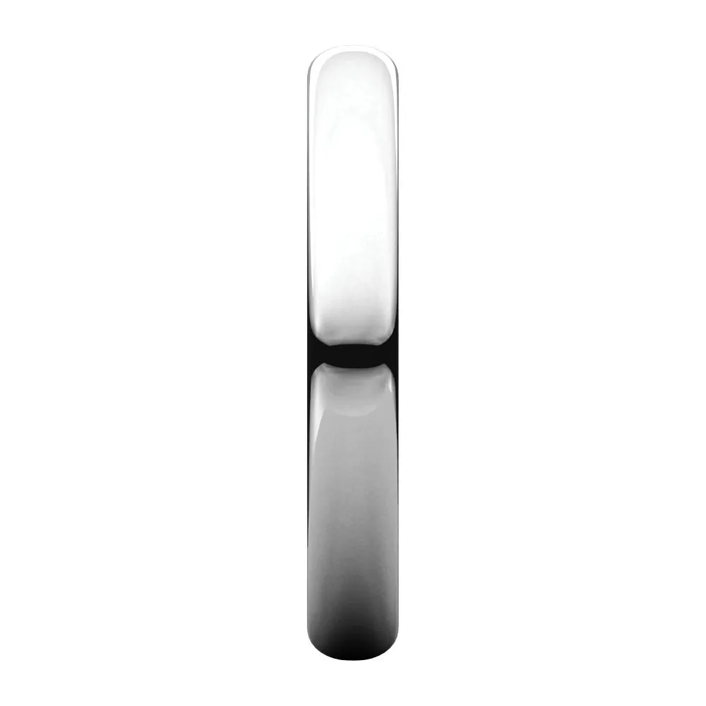 Platinum 4mm Half Round Light Band, Size 5