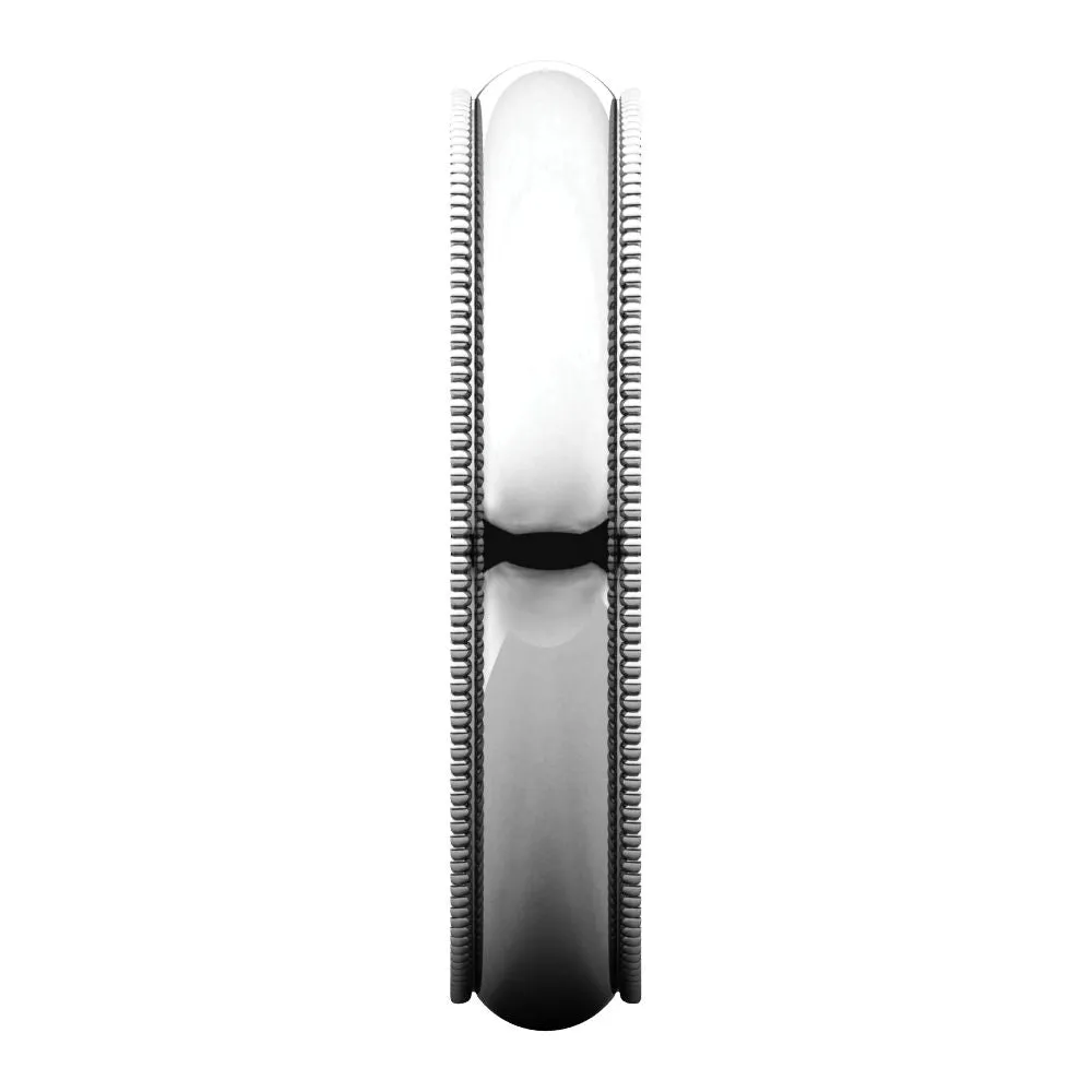 Platinum 4mm Milgrain Band, Size 6