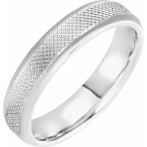 Platinum 5 mm Comfort-Fit Knurled Beveled Edge Band