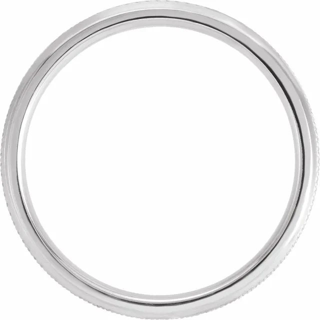 Platinum 5 mm Comfort-Fit Knurled Beveled Edge Band