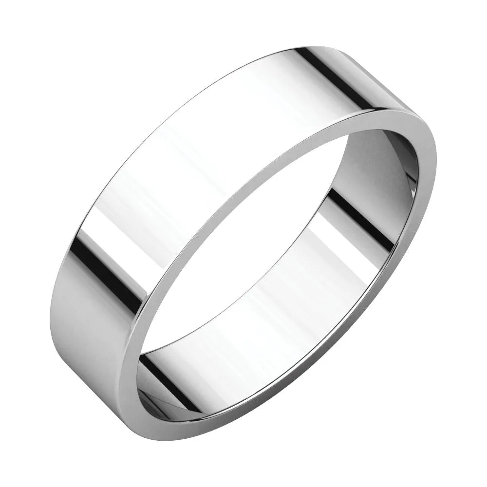 Platinum 5mm Flat Band, Size 5