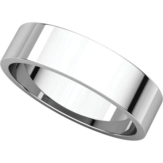 Platinum 5mm Flat Band, Size 5