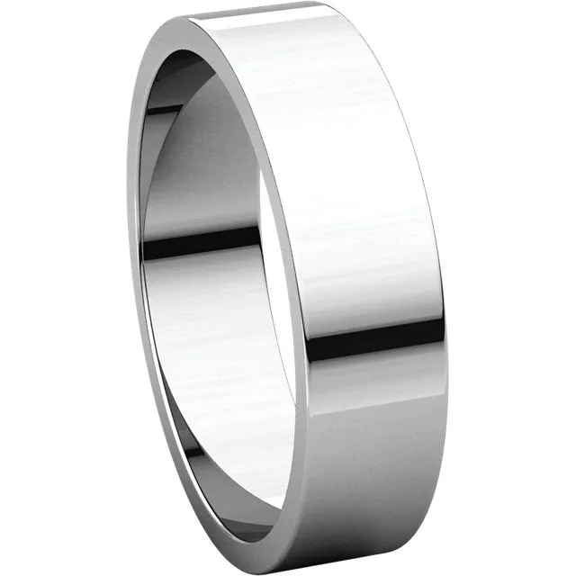 Platinum 5mm Flat Band, Size 5