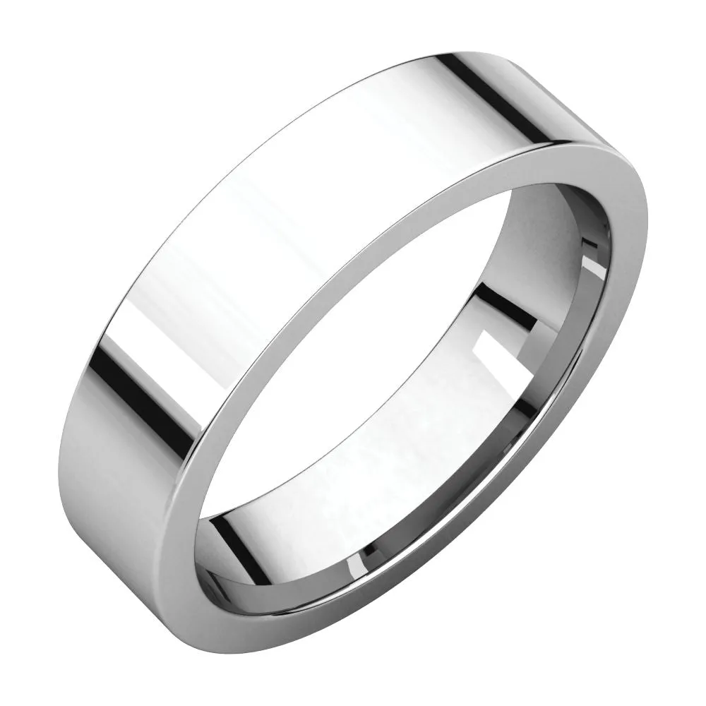 Platinum 5mm Flat Comfort Fit Band, Size 5.5
