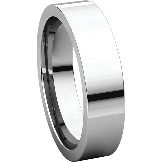 Platinum 5mm Flat Comfort Fit Band, Size 8