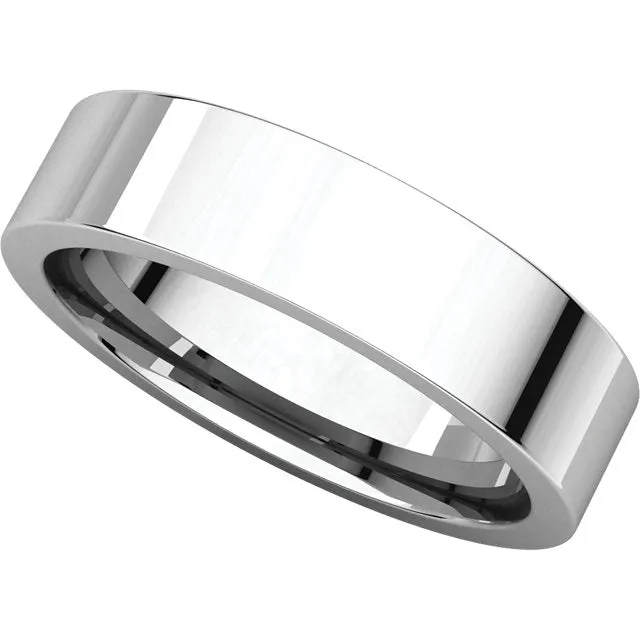 Platinum 5mm Flat Comfort Fit Band, Size 8