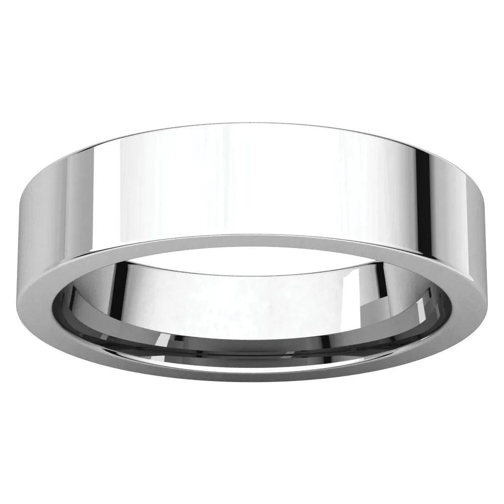 Platinum 5mm Flat Comfort Fit Band, Size 8