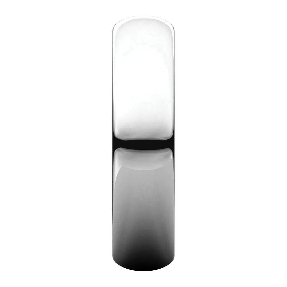 Platinum 5mm Half Round Band, Size 6