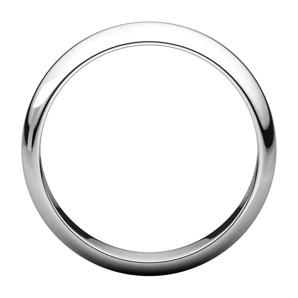 Platinum 5mm Half Round Band, Size 6