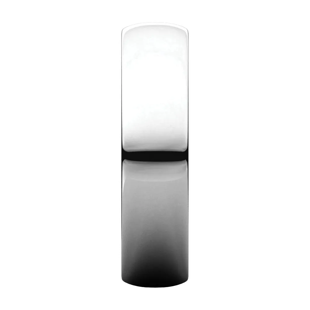 Platinum 5mm Half Round Light Band, Size 7.5