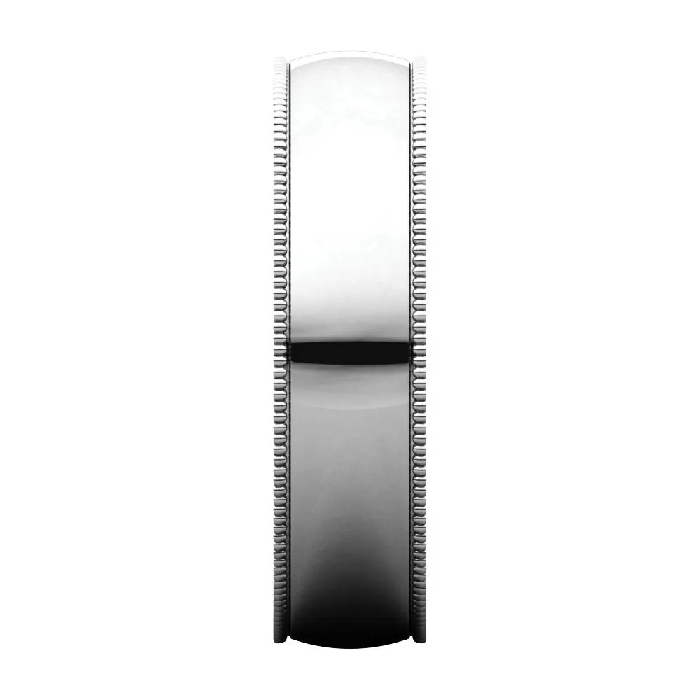 Platinum 5mm Light Comfort Fit Milgrain Band , Size 10.5