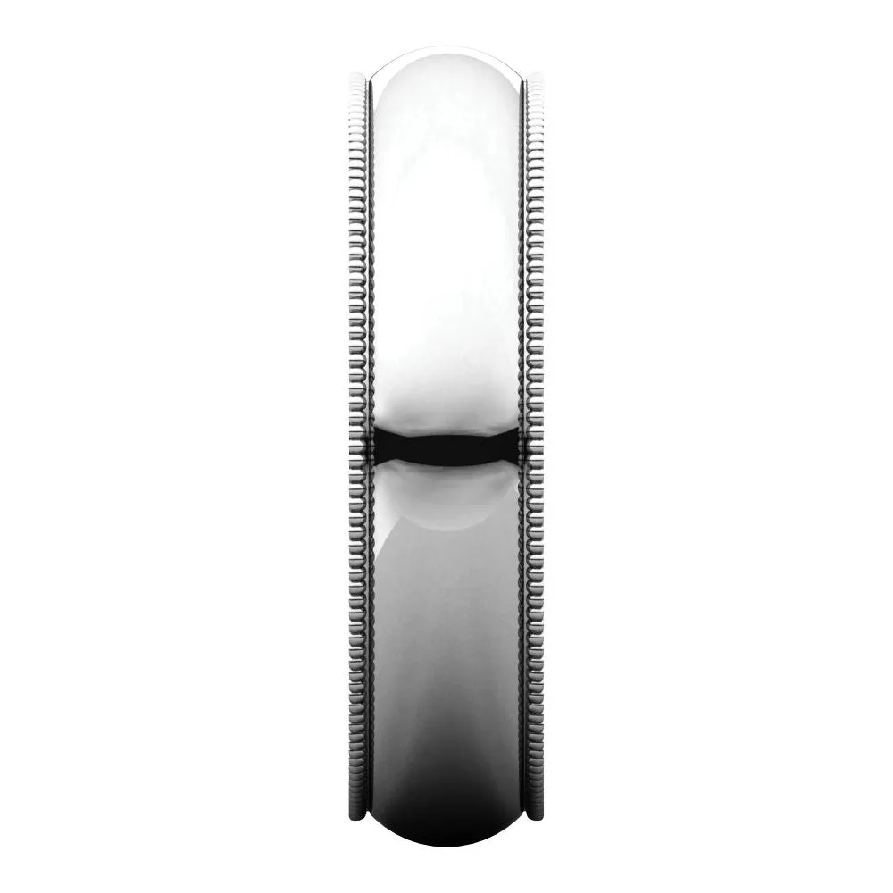 Platinum 5mm Milgrain Band, Size 8