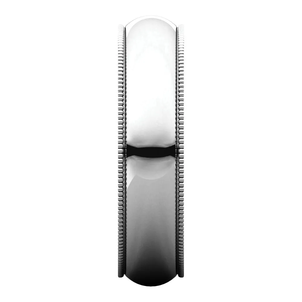 Platinum 5mm Milgrain Comfort Fit Band, Size 9.5