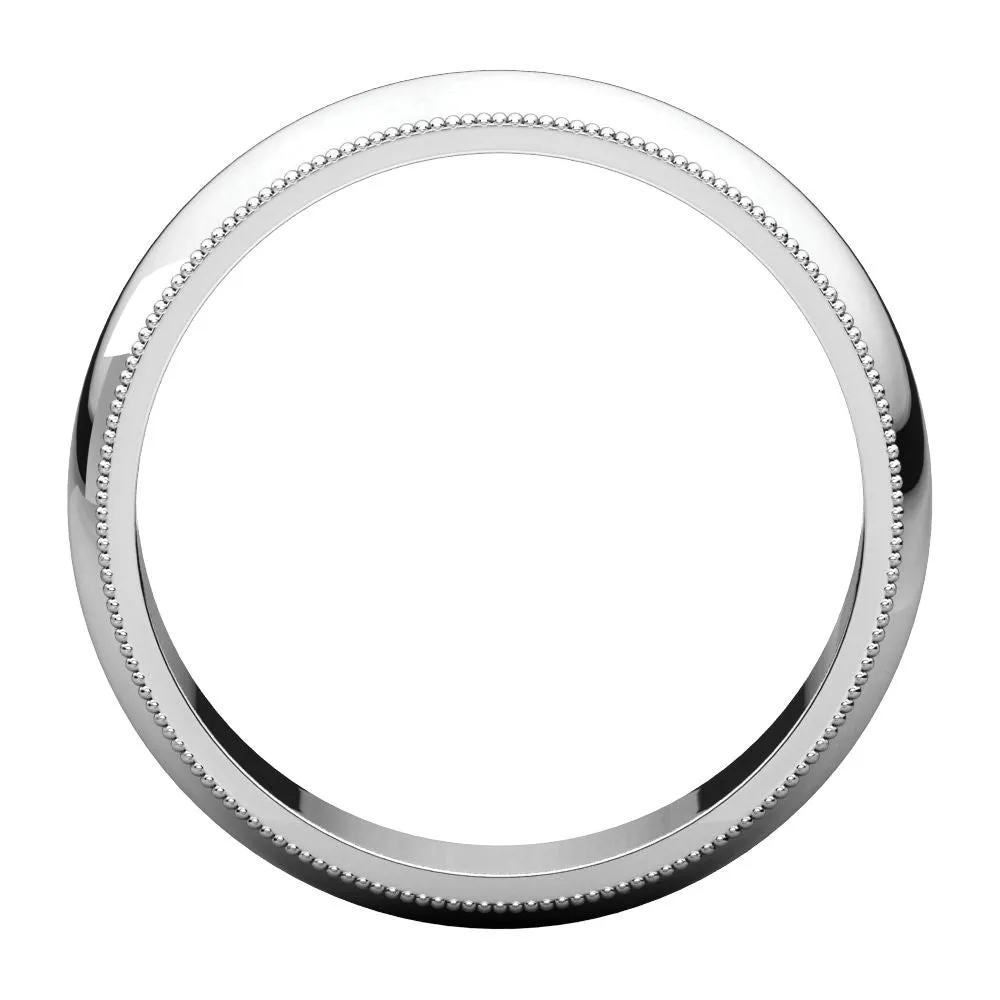 Platinum 5mm Milgrain Comfort Fit Band, Size 9.5