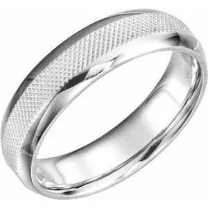 Platinum 6 mm Knurl Design Band Size 11