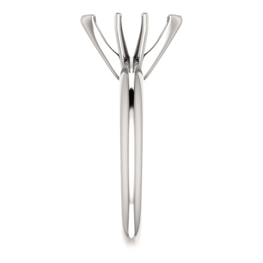 Platinum 6-Prong Marquise V-End Heavy Solitaire Engagement Ring , Size 6