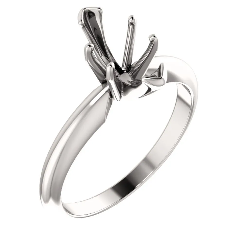 Platinum 6-Prong Marquise V-End Heavy Solitaire Engagement Ring , Size 6
