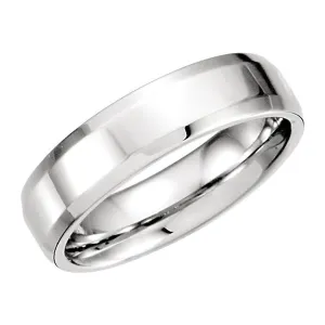 Platinum 6mm Beveled Edge Band Size 10.00