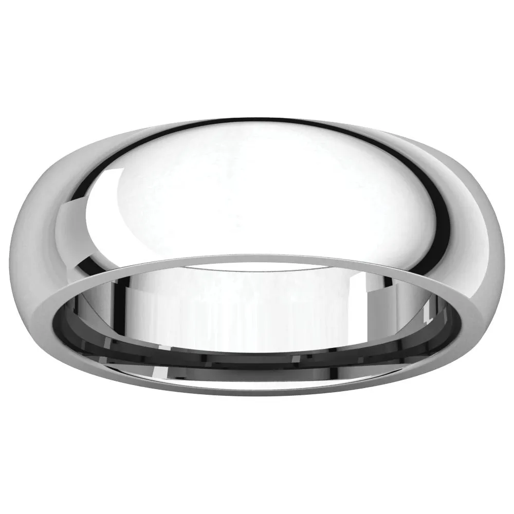 Platinum 6mm Comfort Fit Band, Size 10.5