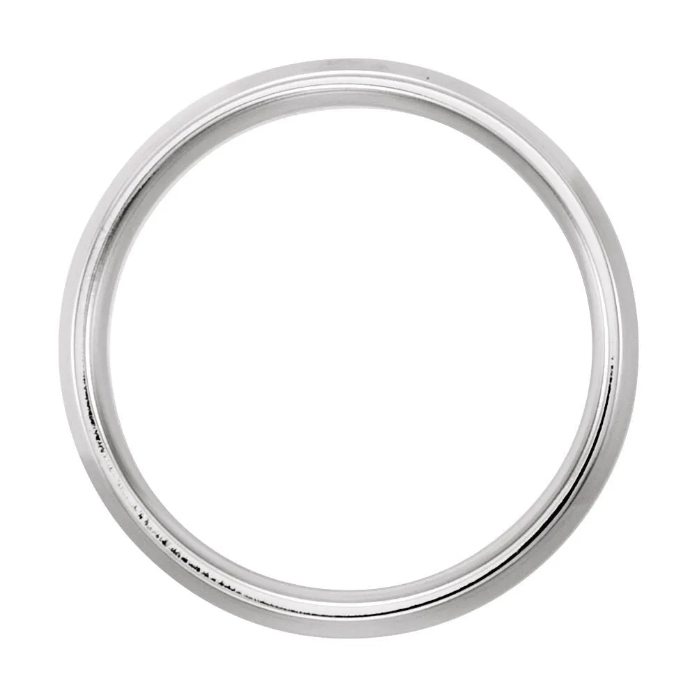 Platinum 6mm Comfort Fit Beveled Edge Band Size 9