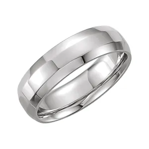 Platinum 6mm Comfort Fit Beveled Edge Band Size 9