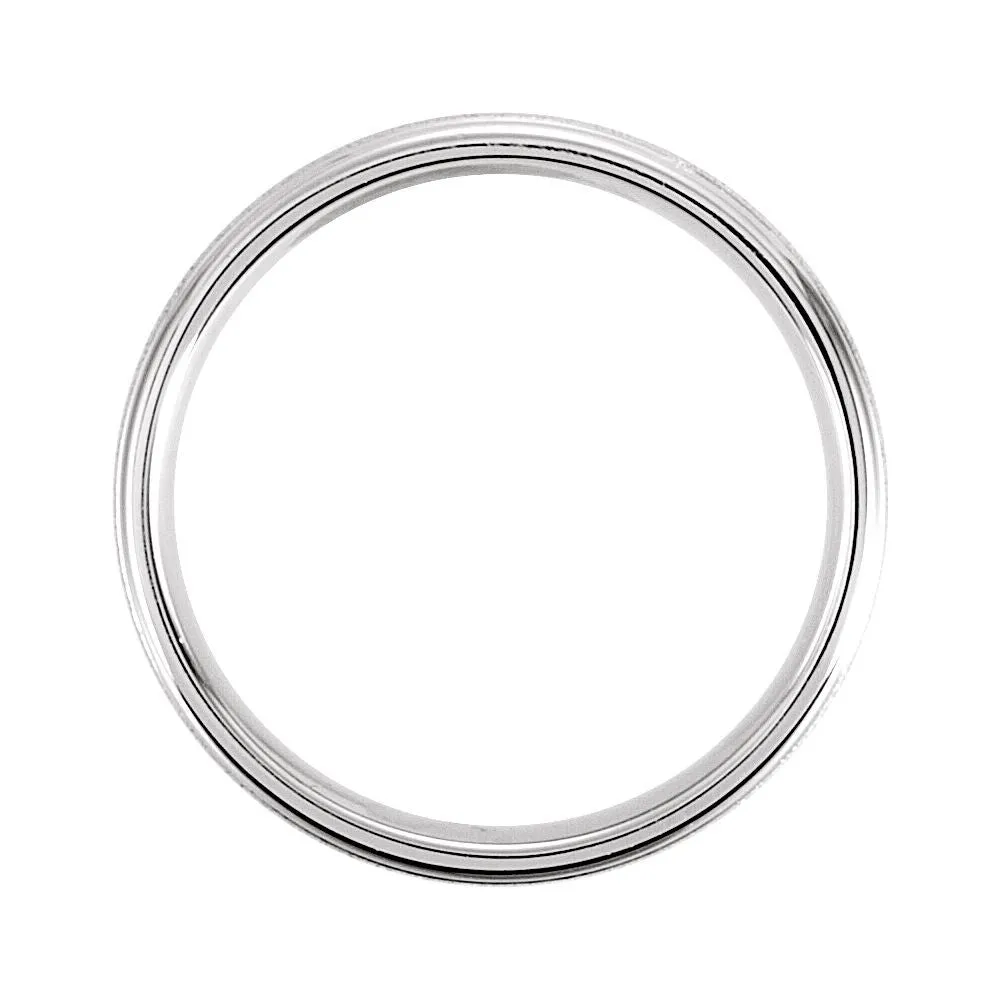 Platinum 6mm Fancy Carved Band Size 10