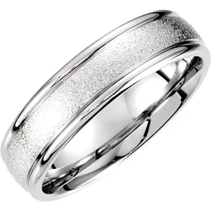 Platinum 6mm Fancy Carved Band Size 10