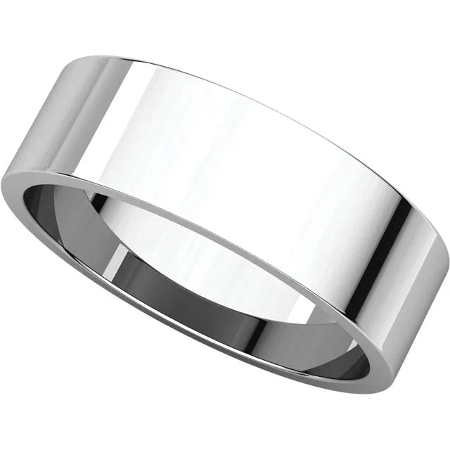 Platinum 6mm Flat Band, Size 12