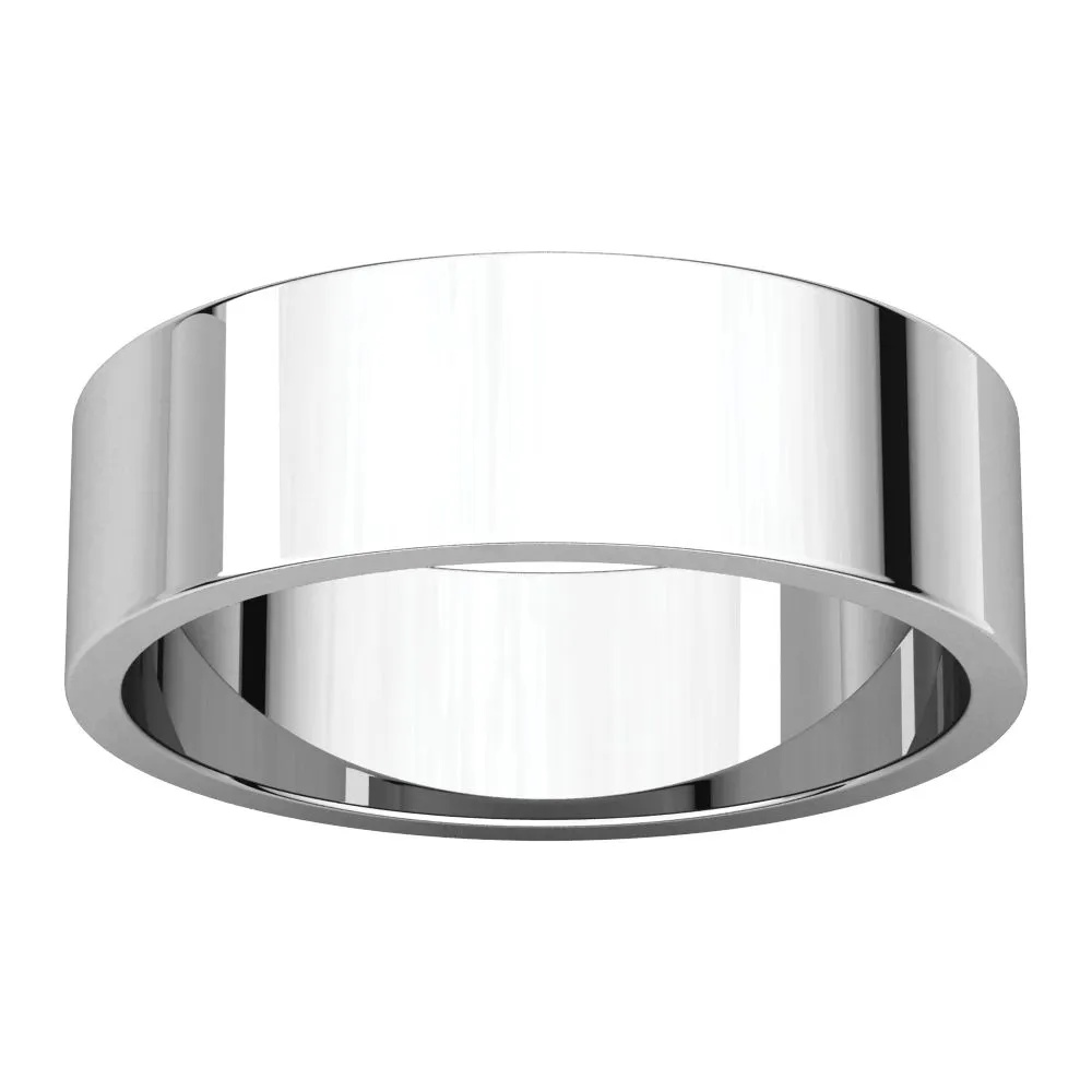 Platinum 6mm Flat Band, Size 12