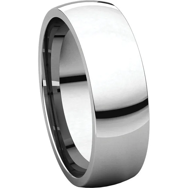 Platinum 6mm Light Comfort Fit Band, Size 10