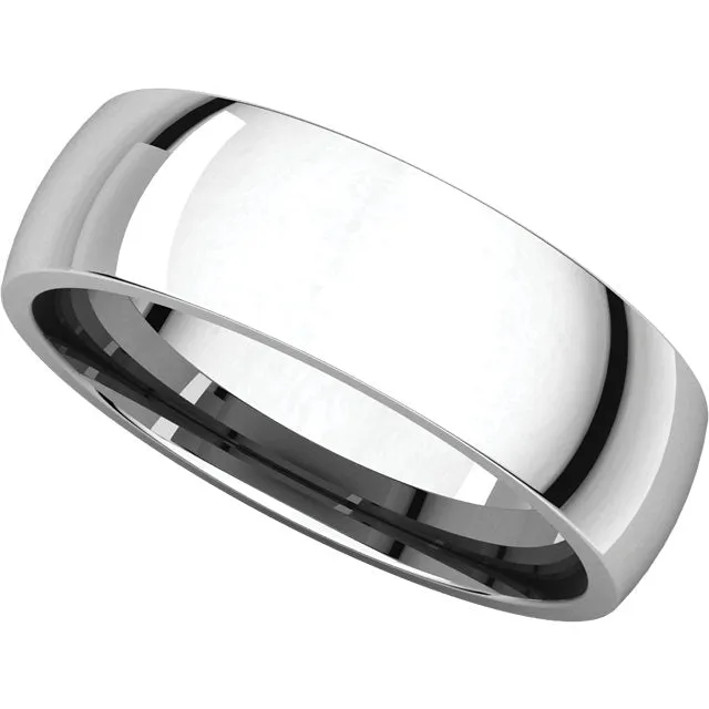 Platinum 6mm Light Comfort Fit Band, Size 9.5