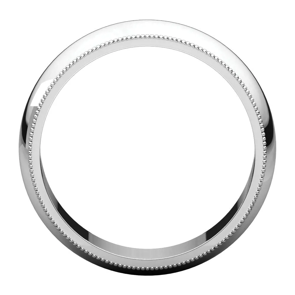 Platinum 6mm Milgrain Band, Size 11