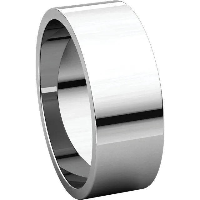 Platinum 7mm Flat Band, Size 6.5