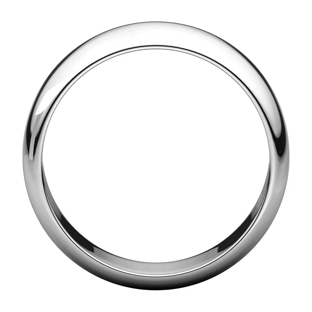Platinum 7mm Half Round Band, Size 10