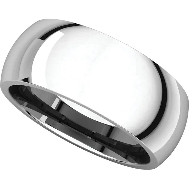 Platinum 8mm Comfort Fit Band, Size 7
