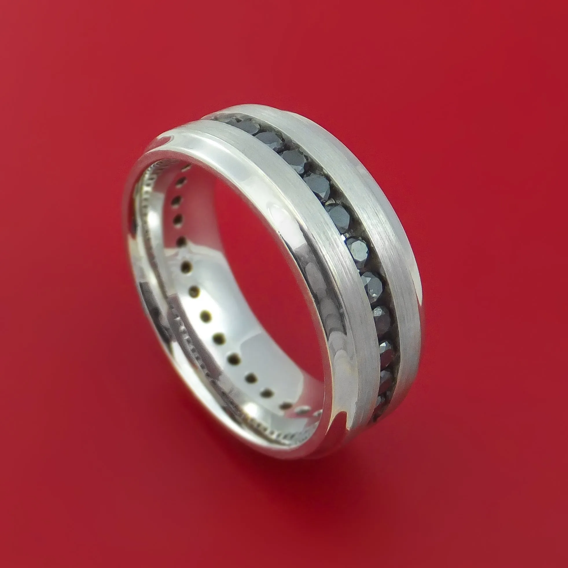 Platinum and Black Diamonds Eternity Ring Custom Made Band