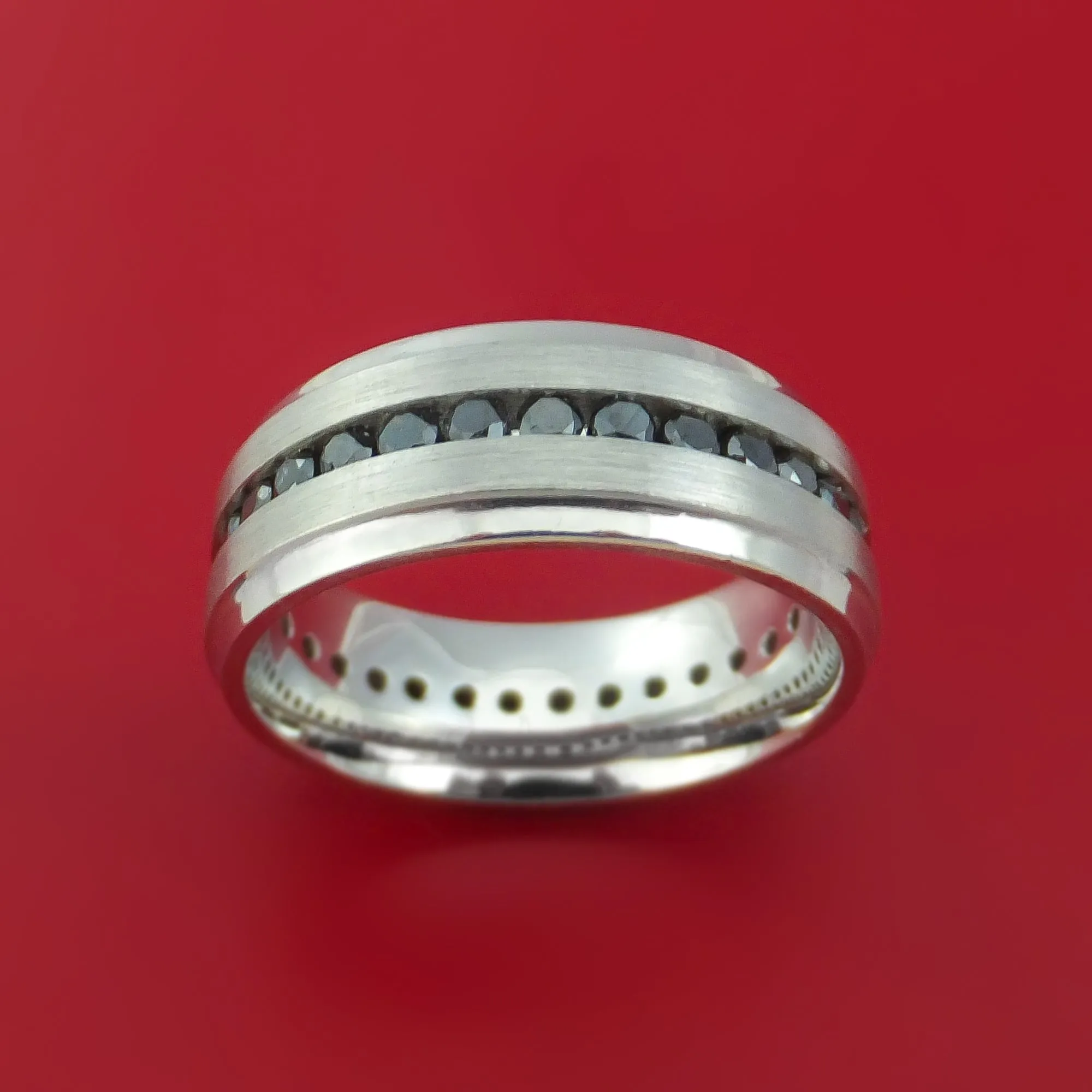 Platinum and Black Diamonds Eternity Ring Custom Made Band